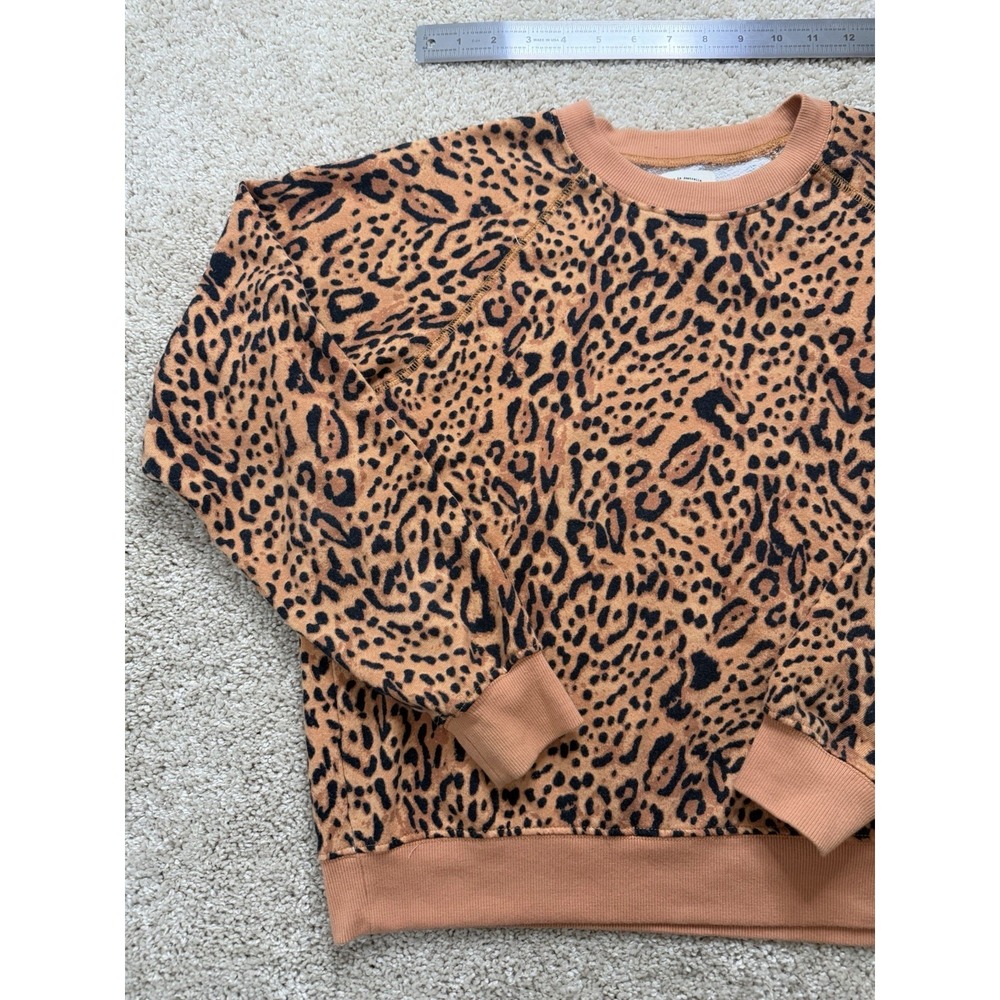 Billabong Sun Shrunk Cheetah‎ Leopard Print Raglan Crewneck Sweatshirt Size Med - Picture 7 of 16